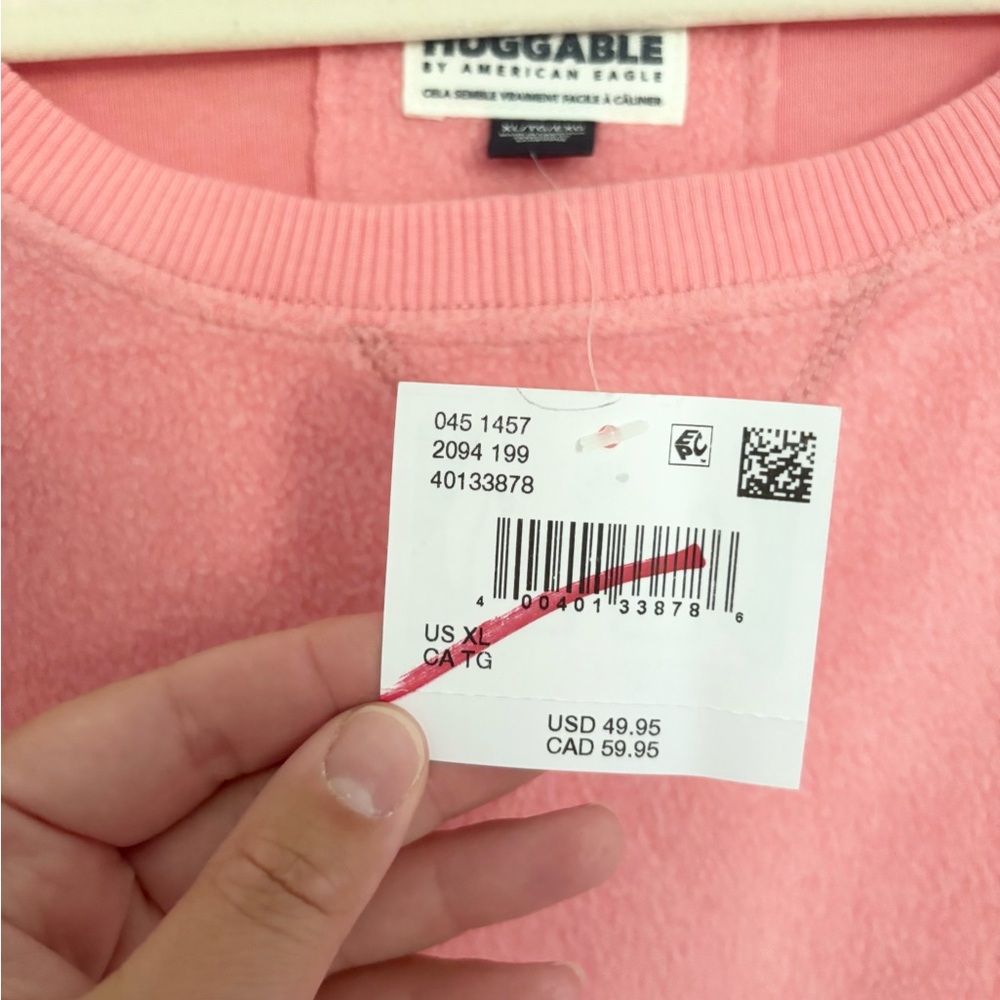 NWT American Eagle Pink Crew Neck Sweater - Picture 4 of 5